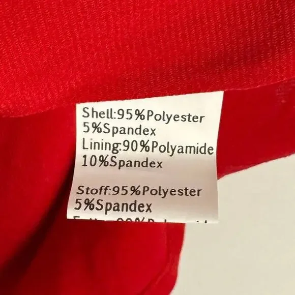 NWT GRACE KARIN | Red Sparkle One Shoulder Front Tie Stretch Dress | Women's 2XL - Picture 7 of 9